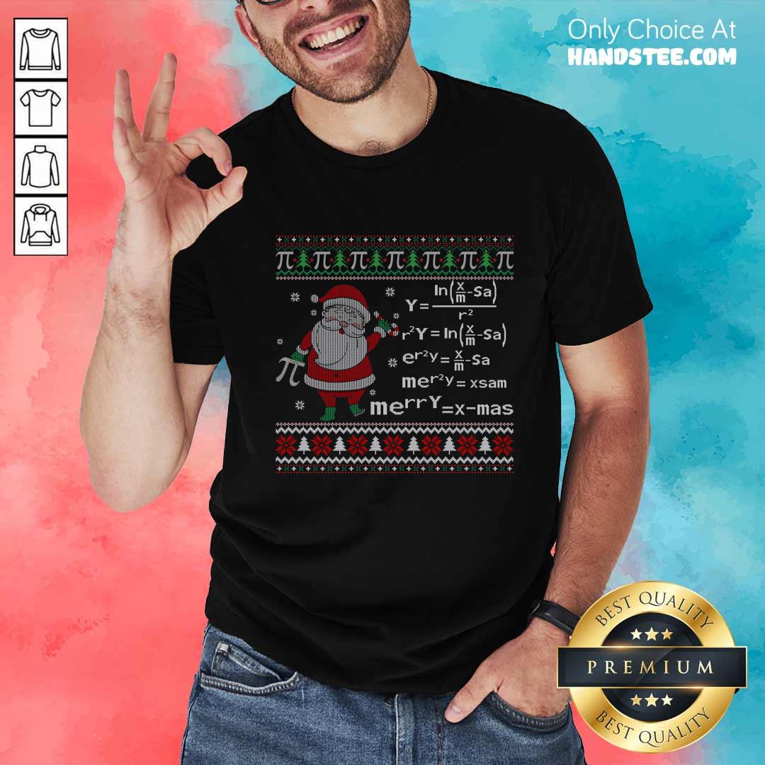 Shirt Awesome Santa And Math Equation Teacher Christmas Ugly Xmas T-Shirt