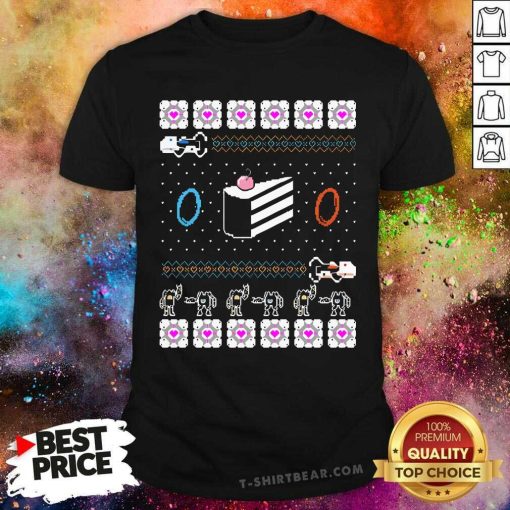 Awesome The Christmas Cake Is A Lie Portal T-Shirt