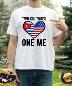 Awesome Two Cultures One Me Cuban American Heart Flag T-Shirt