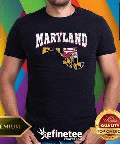 Awesome Us Citizen Proud America State Flag Land Map Maryland T-Shirt