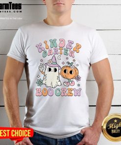 Cute Kindergarten Boo Crew Halloween Floral Ghost Kinder Teacher T-Shirt