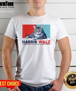 Funny Harris Walz 2024 Cat Election Kamala Harris T-Shirt