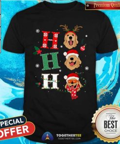 Funny Ho Ho Ho Retrievers Golden Xmas Outfit Christmas Costume T-Shirt