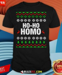 Funny Ho Ho Homo Gay LGBT Ugly Christmas T-Shirt