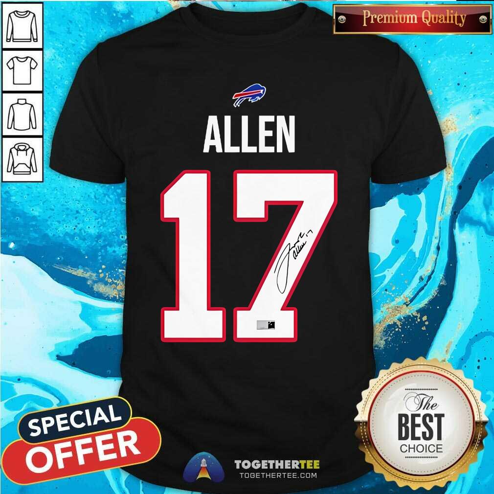 Shirt Funny Josh Allen 17 Buffalo Bills Signature T-Shirt