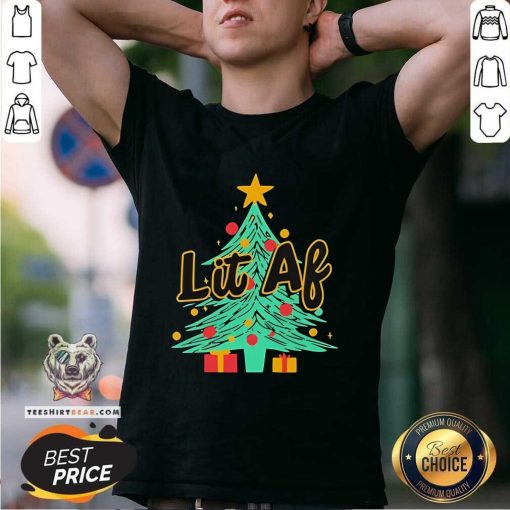 Funny Lit Af Christmas Tree T-Shirt