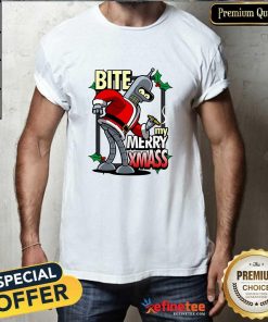 Funny Robot Bite My Merry Xmass Christmas T-Shirt