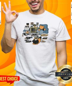 Good Cute Pizza And Records Cats T-Shirt