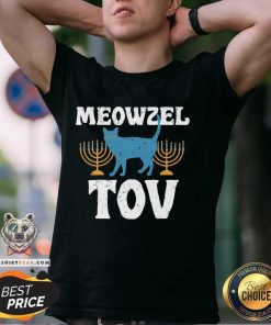 Good Hanukkah Pun Meowzel Tov Menorah Cat T-Shirt