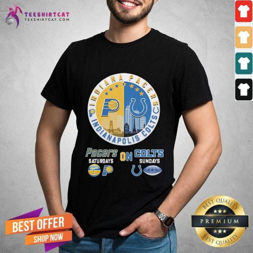 Good Indiana Pacers On Saturdays X Indianapolis Colts On Sundays Vintage T-Shirt