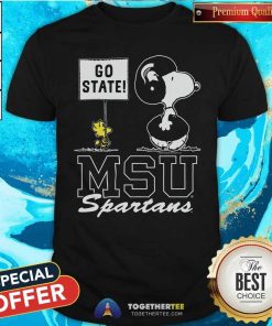 Good Peanuts Snoopy X Woodstock MSU Spartans Go State T-Shirt