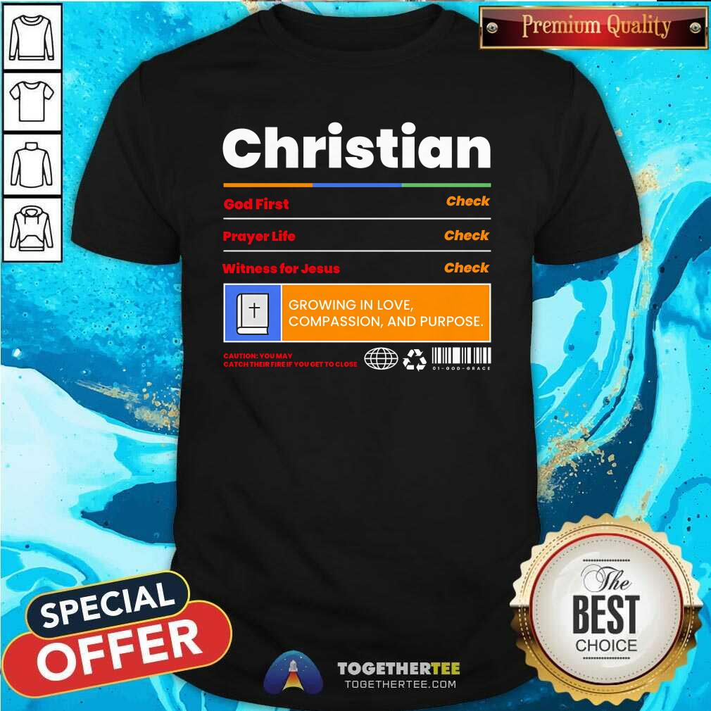 Shirt Hot Christian God First Prayer Life Witness For Jesus T-Shirt