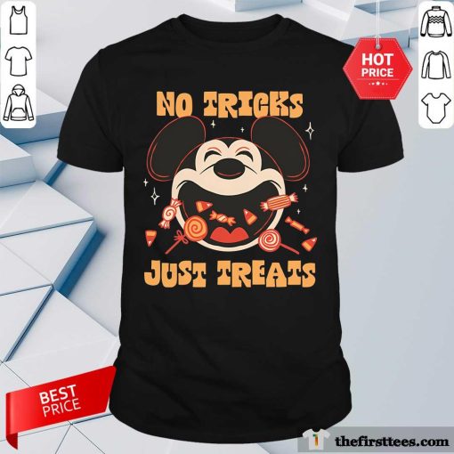 Hot Disney Mickey Mouse No Tricks Just Treats T-Shirt