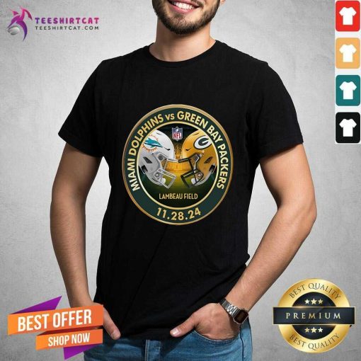 Hot Green Bay Packers Vs Dolphins 11 28 24 Match Up Lambeau Field T-Shirt