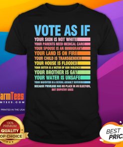 Hot Vote As If Your Skin Is Not White T-Shirt