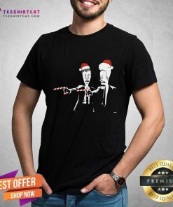 Nice Beavis And Butthead Pulp Fiction Merry Christmas T-Shirt