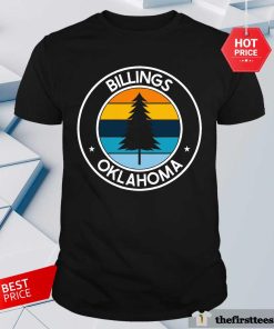 Nice Billings Oklahoma Ok USA City Pride Retro Sunset T-Shirt