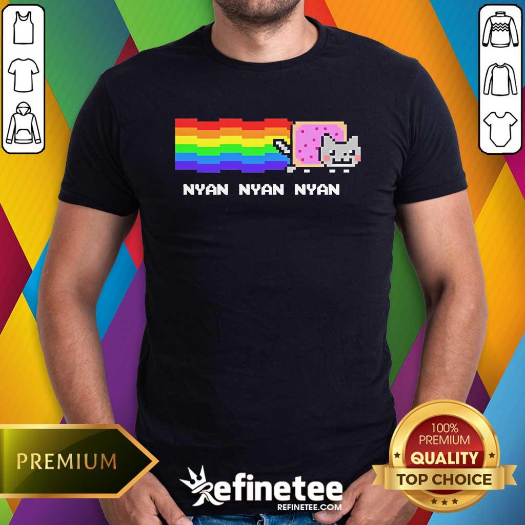 Shirt Nice Cute Nyan Nyan Nyan Cat T-Shirt