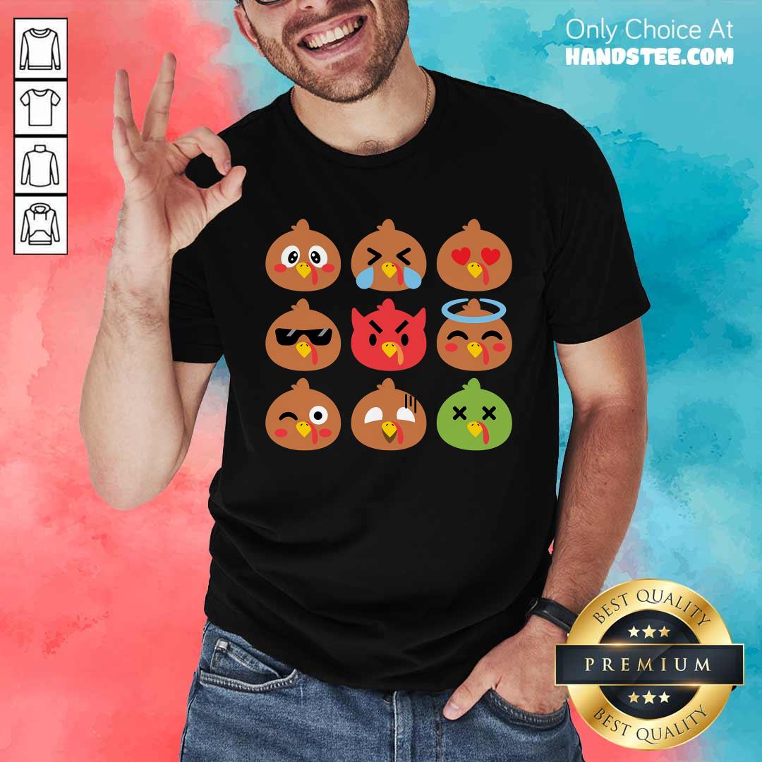 Shirt Nice Cute Turkey Emotion Face Humor Funny Thanksgiving Holiday T-Shirt