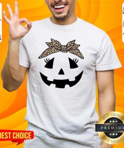 Nice Jack O Lantern Pumpkin Leopard Face Halloween T-Shirt