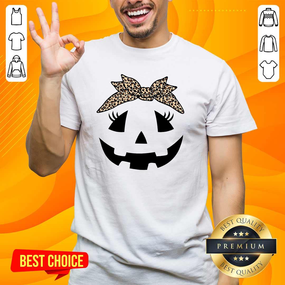 Shirt Nice Jack O Lantern Pumpkin Leopard Face Halloween T-Shirt