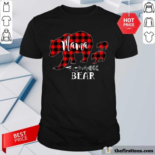 Nice Mama Bear Buffalo Red Plaid Christmas Pajama Family Outfits T-Shirt