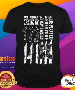 Nice On Friday We Wear Red American Flag Military Supportive T-Shirt