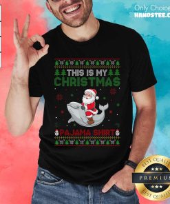 Nice Santa Riding Beluga Whale This Is My Christmas Pajama T-Shirt