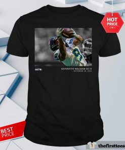 Nice Seattle Seahawks Kenneth Walker III Black NFL Flash Features T-Shirt