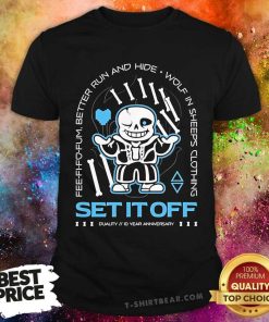 Nice Set It Off Duality 10 Year Anniversary Undertale Sans Skeleton T-Shirt