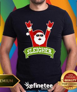 Nice Sleigher Heavy Metal Music Santa Christmas T-Shirt