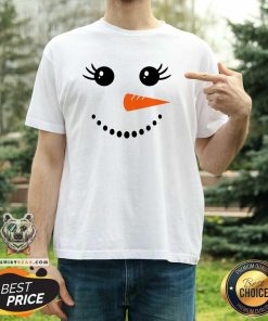 Nice Snowman Girl Face Christmas Winter T-Shirt