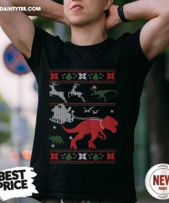 Nice Stanta Christmas Ride T-Rex Dinosaur T-Shirt