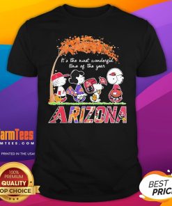 Nice The Peanuts Arizona Sports It's The Most Wonderful Time Of The Year T-Shirt