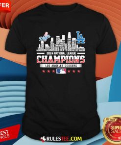 Official 2024 National League Winner Los Angeles Dodgers Skyline Of LA City T-Shirt