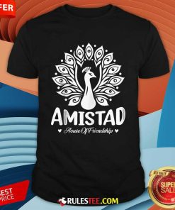 Official Amistad House Of Friendship Rca Friendly School Peacock Logo T-Shirt