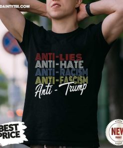 Official Anti Trump Hate Lies And Fascism Resist Vote T-Shirt