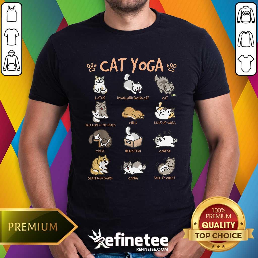 Shirt Official Cute Cat Yoga Poses Cats Practicing Mindfulness Meditation T-Shirt