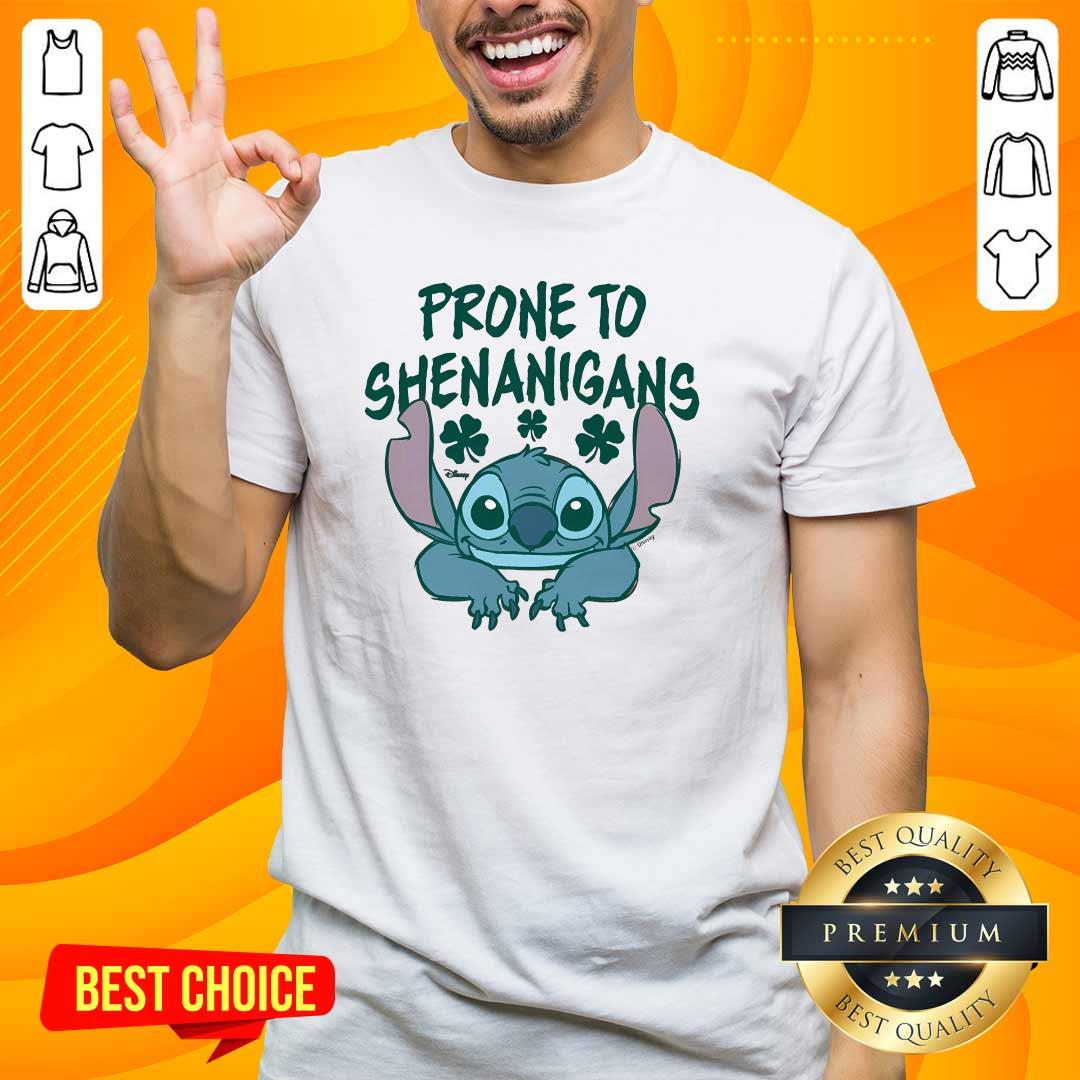 Shirt Official Cute St Patrick's Day Prone To Shenanigans Lilo And Stitch T-Shirt