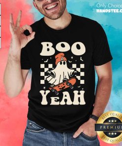 Official Halloween Ghost Boo Yeah Skateboard T-Shirt