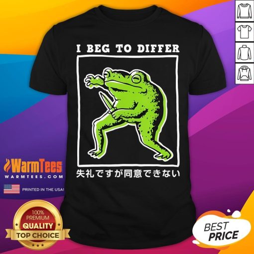 Official I Beg To Differ Frog With Knife Japanese 2024 T-Shirt