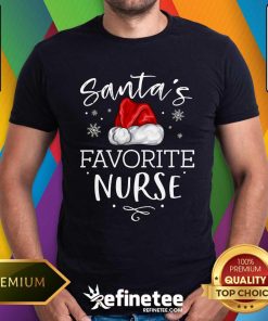 Official Santa's Favorite Nurse Christmas Hat Nursing T-Shirt