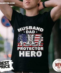 Official US Veteran Husband Daddy Protector Hero T-Shirt