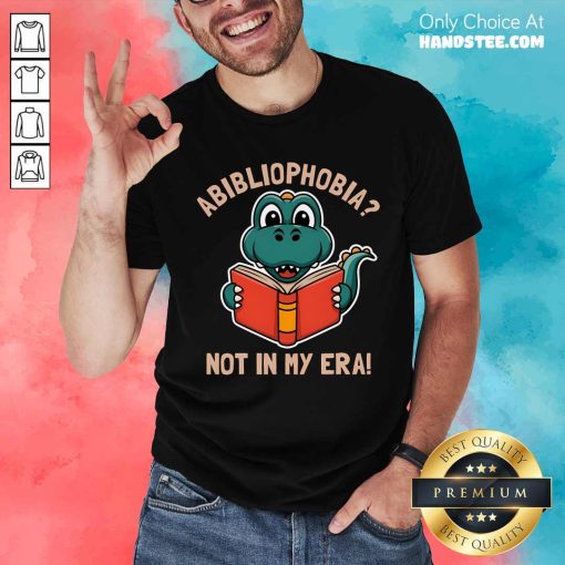 Original Abibliophobia Reading Dinosaur Book Lover T-Shirt