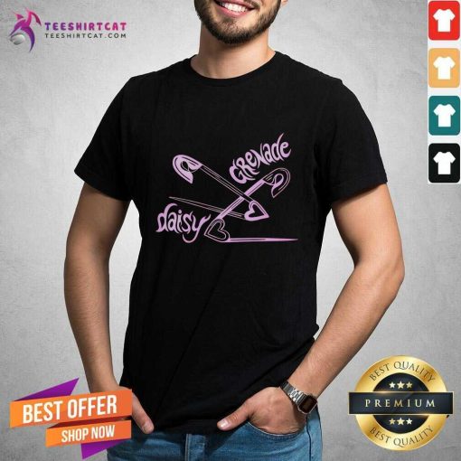 Original Daisy Grenade Heart Safety Pins Boyfriend Fit Girls T-Shirt