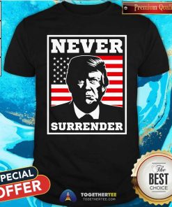 Original Never Surrender Trump US Flag T-Shirt