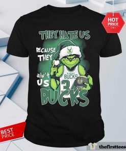 Original Santa Grinch They Hate Us Because They Ain't Us Milwaukee Bucks T-Shirt