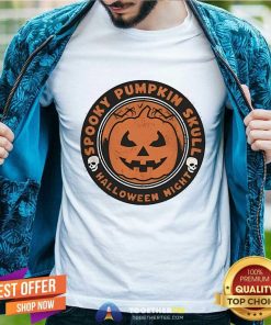 Original Spooky Pumpkin Skull For Halloween Night T-Shirt