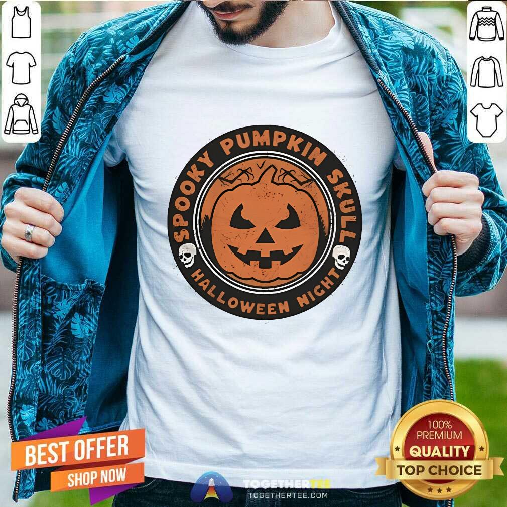 Shirt Original Spooky Pumpkin Skull For Halloween Night T-Shirt