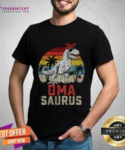 Premium Happy Omasaurus T Rex Dinosaur Oma Saurus Mother's Family Sunset T-Shirt